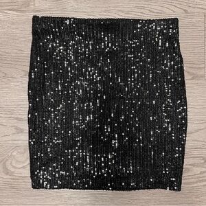 Sequin Black Mini Skirt